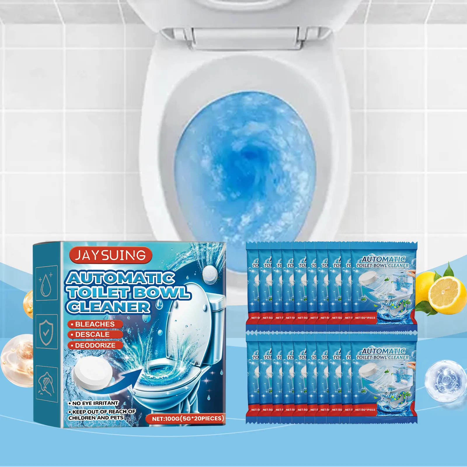 20ps Toilet Cleaner Powerful Water Scum Remover Urine Scale Cleaning Tablet Toilet Bowl Cleaner Effective Cleaning Tablets view 3