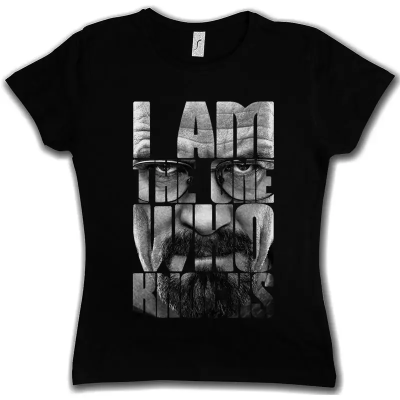 I AM THE ONE WHO KNOCKS WOMAN T SHIRT Breaking Heisenberg Walter Bad White