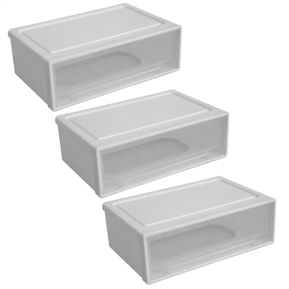 

Three Layer Storage Box White Vertical Large Capacity Desktop Organizer Drawer Stackable Cosmetics Jewelry desktop for home