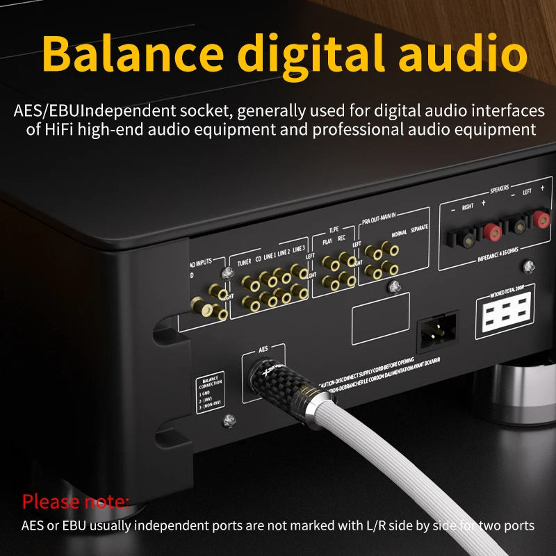 Xangsane HiFi reines Silber AES digitales symmetrisches XLR-Kabel 110 Ohm symmetrisches koaxiales digitales Signalkabel