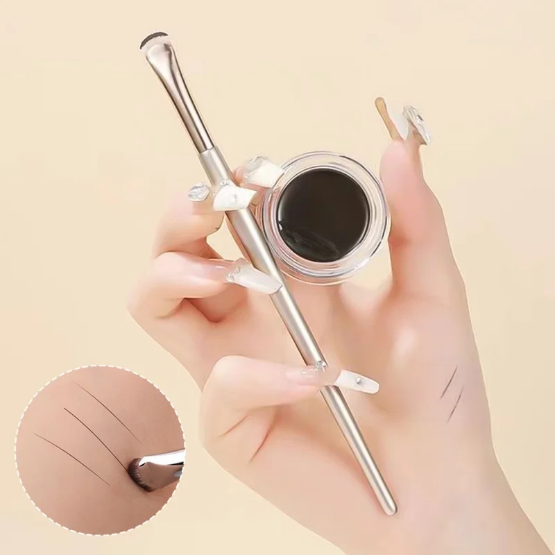 2/1 stücke Gebogene Eyeliner Make-Up Pinsel Augen Make-Up Wisch Werkzeuge Präzision Weiche Lidschatten Pinsel Scharfe Dünne Kleine Augen Kosmetische werkzeuge – Detail 4