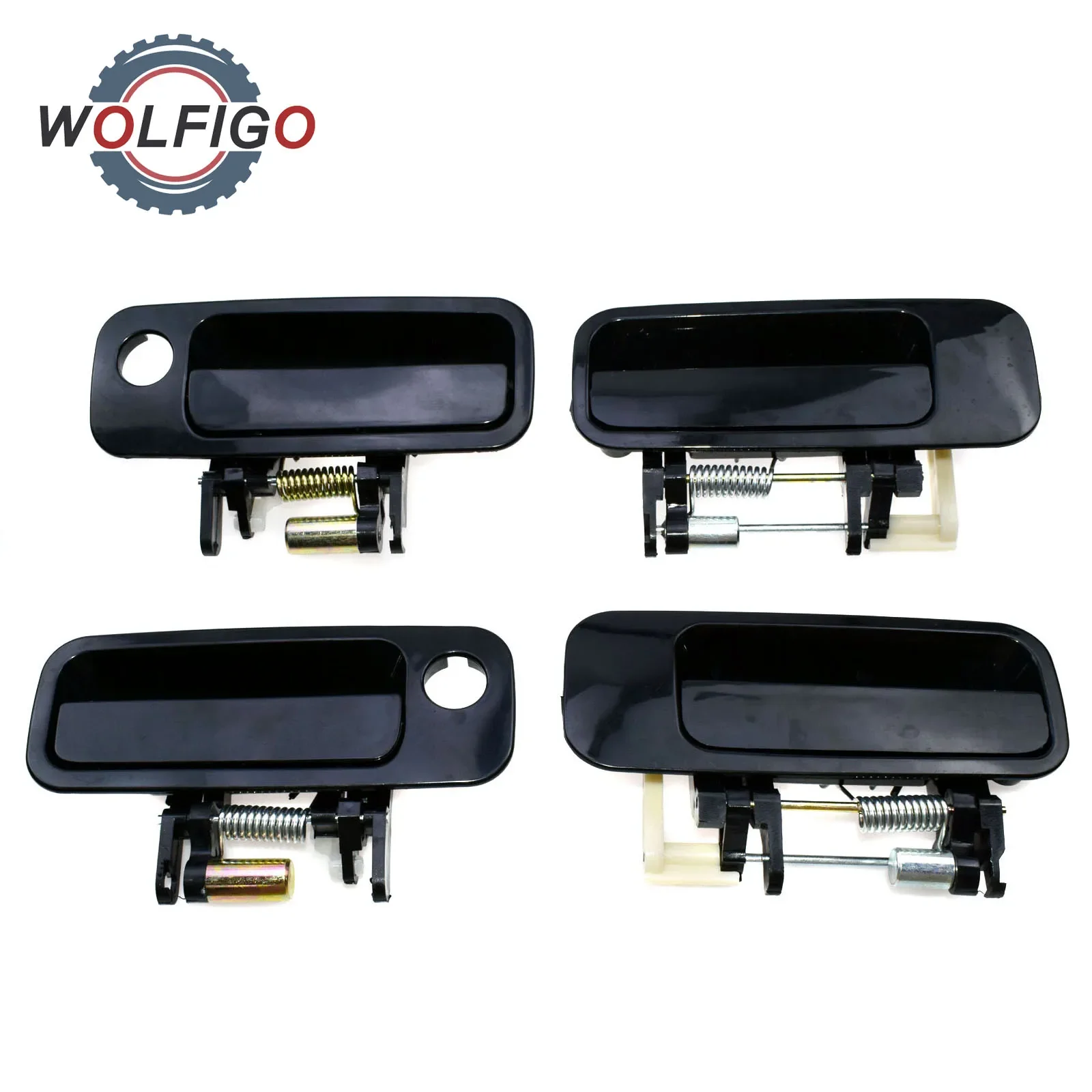 WOLFIGO Black Front Rear Left Right Outside Door Handle 69210-AA010 69220AA010 69240YC030 69230AA010 for Toyota Camry 1997-2001