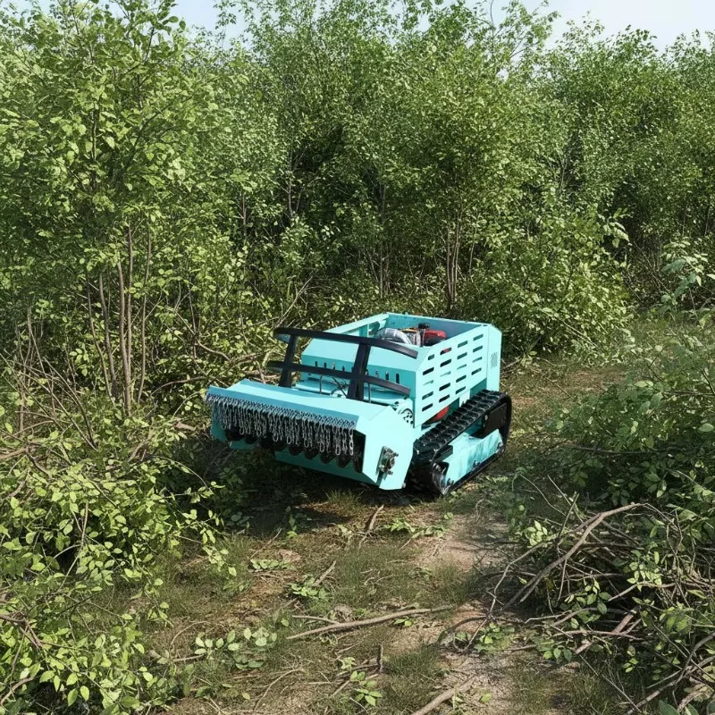 

【Best-selling】Industrial Commercial Remote Control 48V Flail Blade Lawn Mower Self-propelled Crawler Grass 17hp