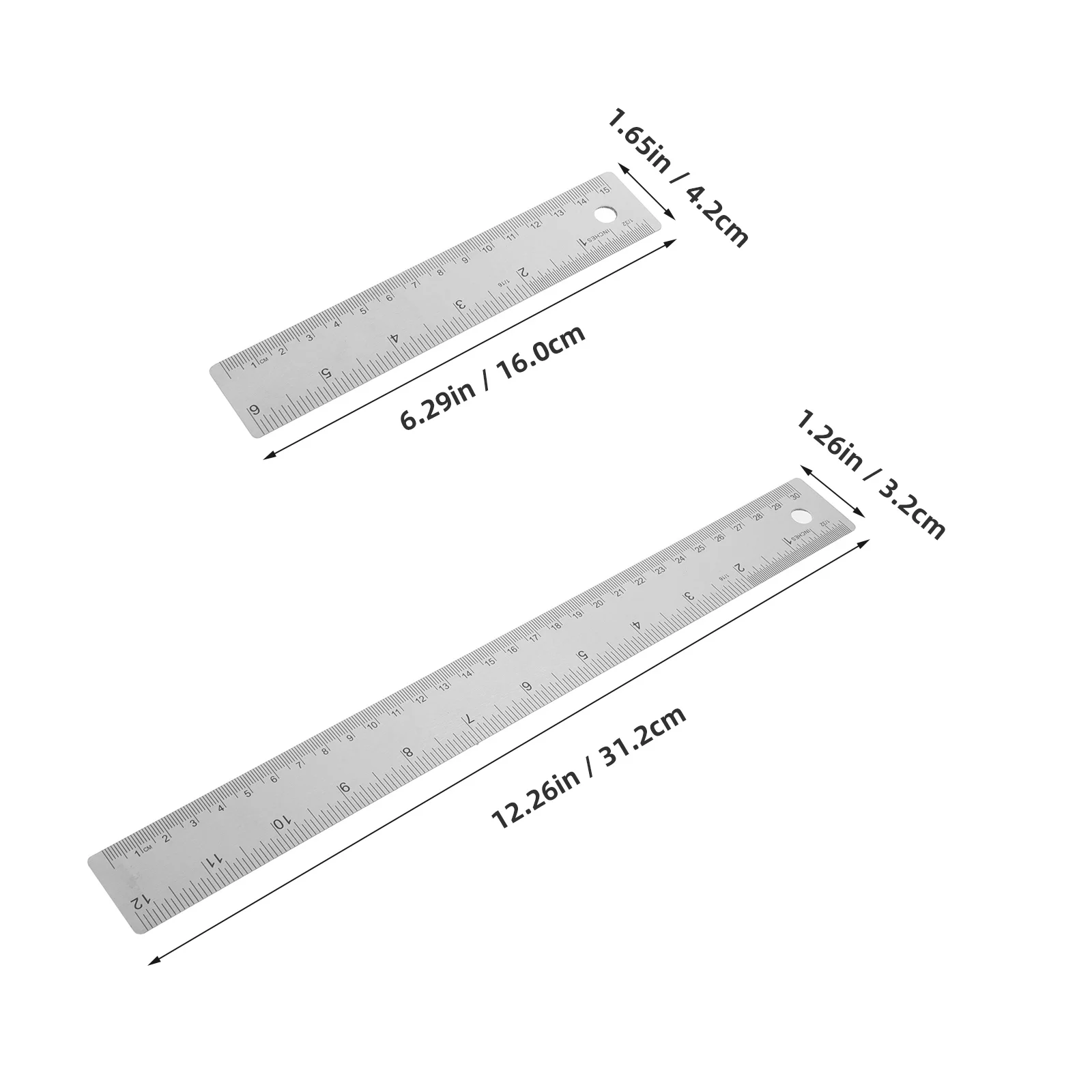 3 قطعة مسطرة معدنية مع الفلين الخلفي الفولاذ المقاوم للصدأ 12 بوصة 6 بوصة عدم الانزلاق حافة مستقيمة حاكم التخرج المزدوج لقياس الصياغة