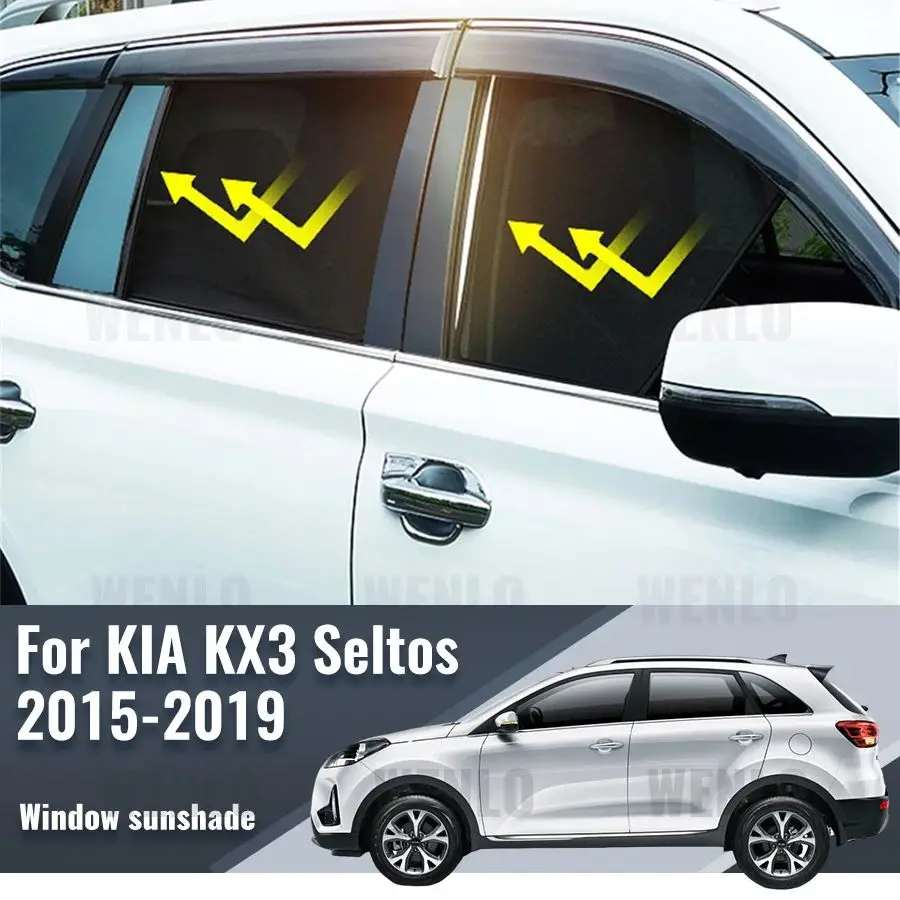 

For Kia Seltos KX3 2015-2019 Car Sunshade Shield Front Windshield Curtain Rear Side Baby Window Sun Shade Visor