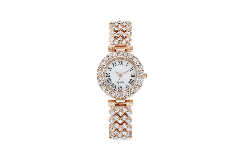 Luxe Flash Diamant Rome Diamanten Ketting Vrouwen Horloge Fashion High-End Vrouwen Horloge