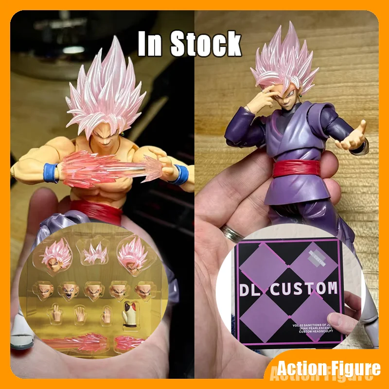 

In Stock Dl Custom Dragon Ball Z Shf Super Saiyan Rose Son Goku Black Zamasu Head Accessories Action Figures Anime Model Toys