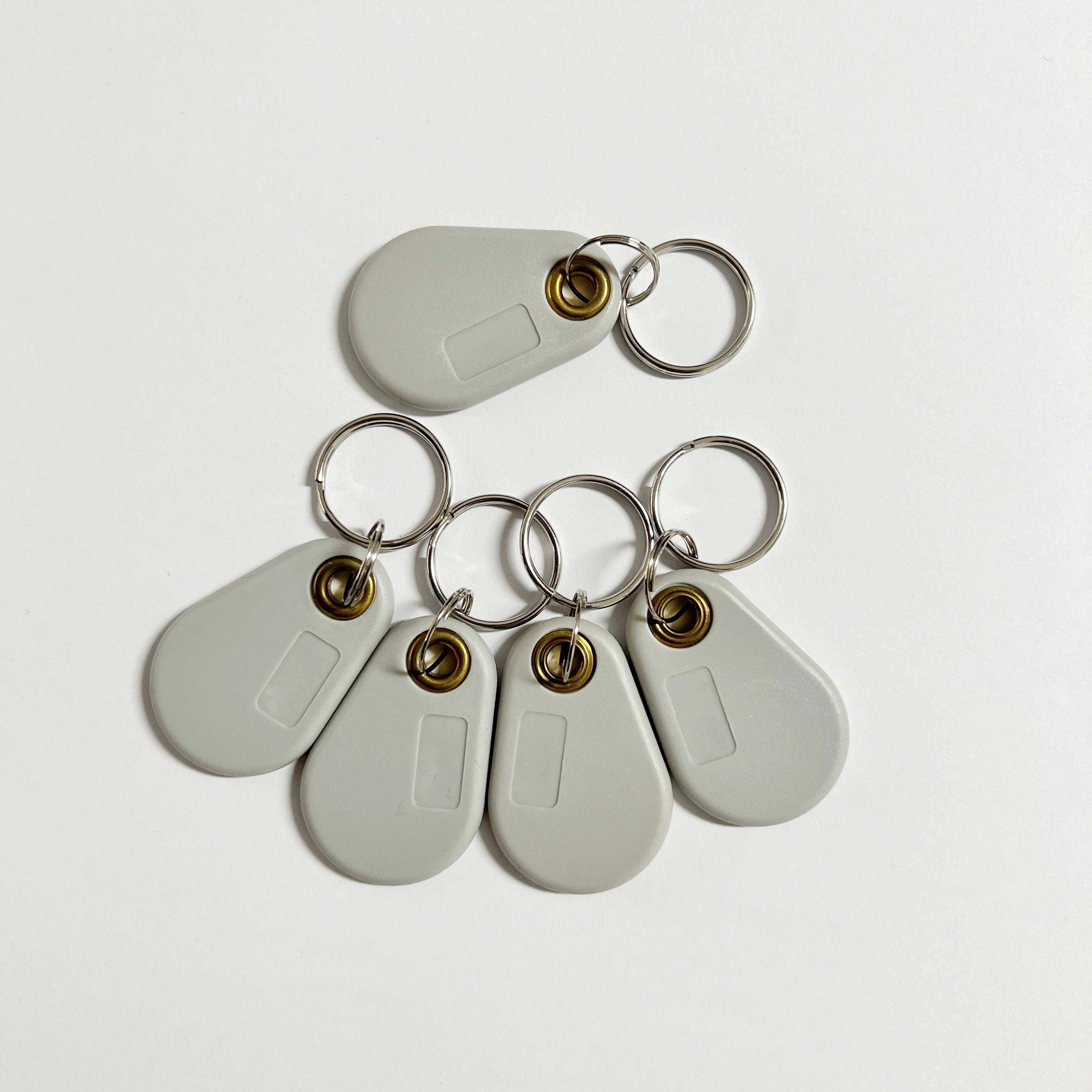 5/10pcs ID 125KHz EM4305 T5577 RFID Key Tags Ring Tokens Blank Chip Copy Writable Grey Keyfobs Rewritable Keychain Access Card