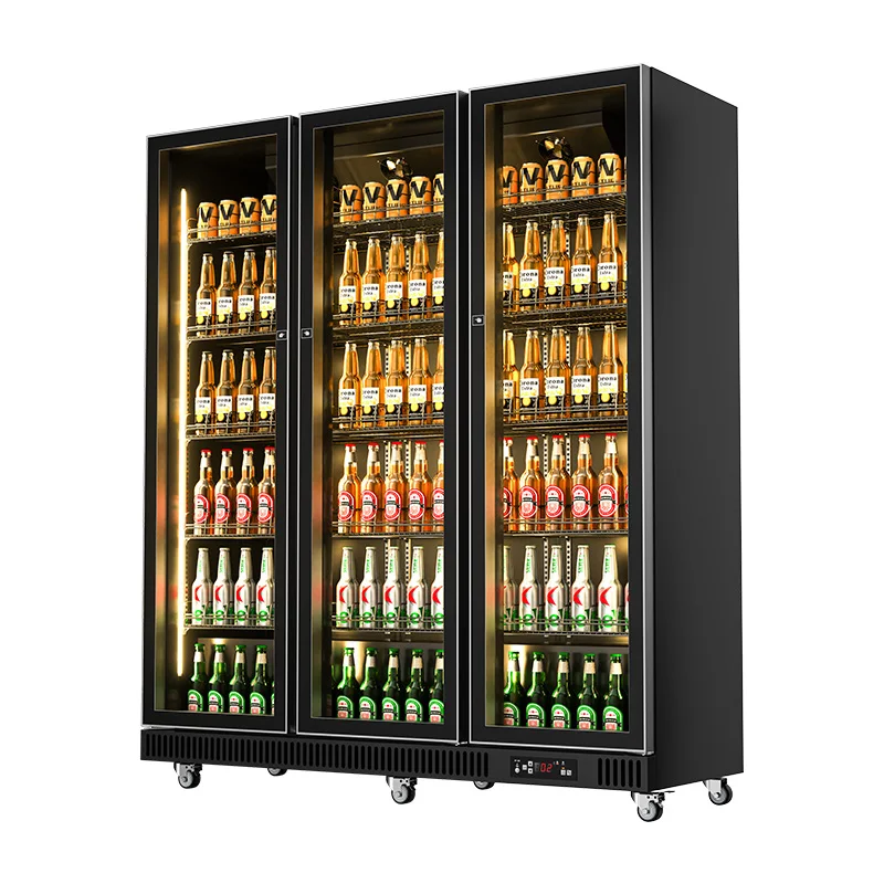 Commercial Single-Temperature Display Refrigerator with Glass Door Single Beer Fridge Drink Beverage Cooler and Chiller