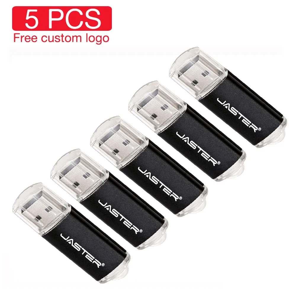 

5PCS/LOT Black USB Flash Drive 64GB Free Custom LOGO Pen Drive 128GB Memory Stick 32GB Volume Sales Pendrive U Disk 16GB 8GB 4GB
