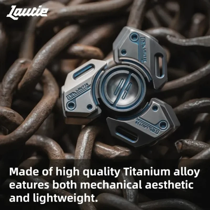 LAUTIE Bit09 Titanium Blue Fidget Spinner Mechanical Style Stress Release Toy Unlimited Office Desk Gadgets