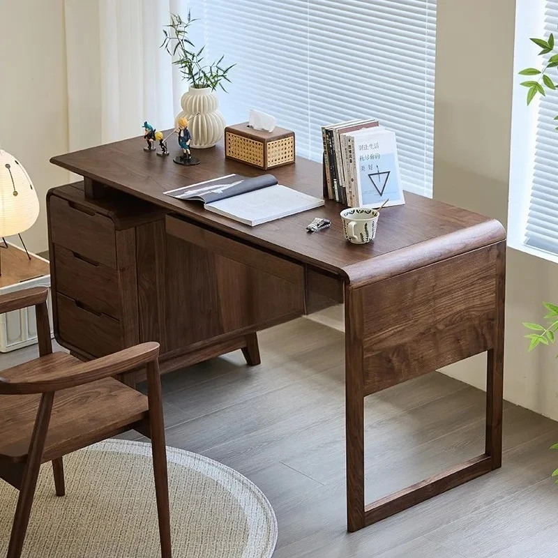 

Североамериканский шип из черного ореха и врезной ящик, новый офисный стол для приема