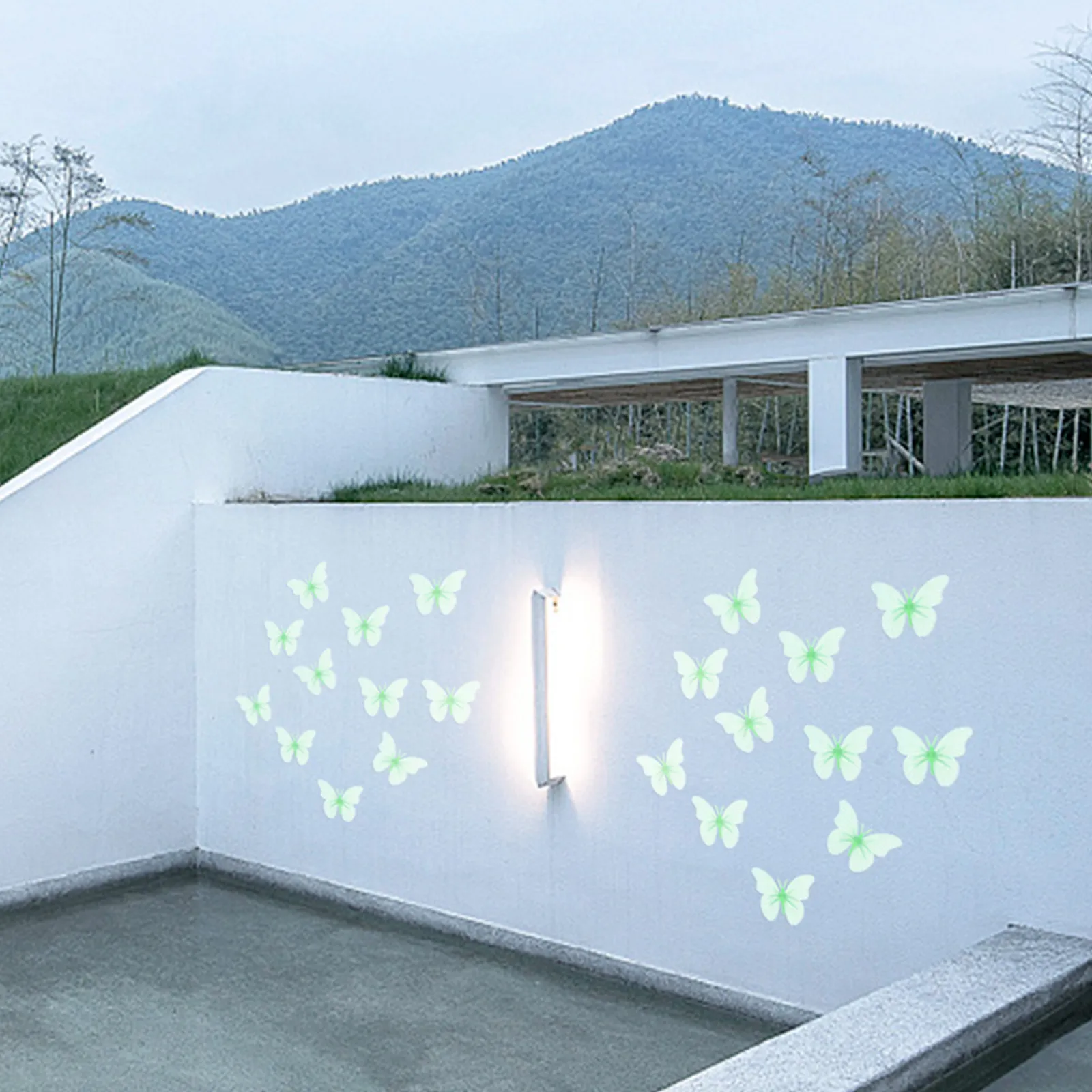 20Pcs Glowing Butterfly Wall Stickers Fluorescent Home Decor for Walls Doors Ceilings DIY Room Makeover Easy Peel Stick No