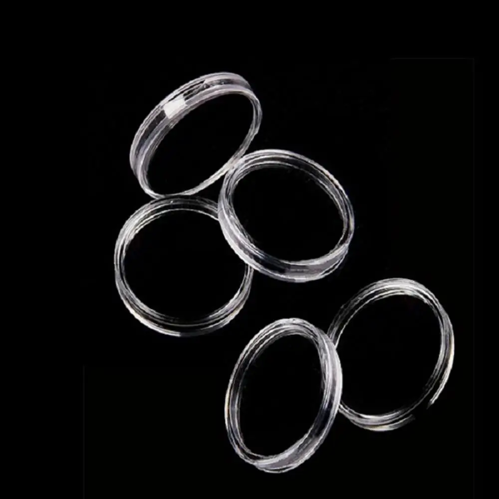 Diameter 19/23/25/30mm Round 10pcs Transparent Coin Capsules Crafts Containers Storage/Collection Boxes Holders