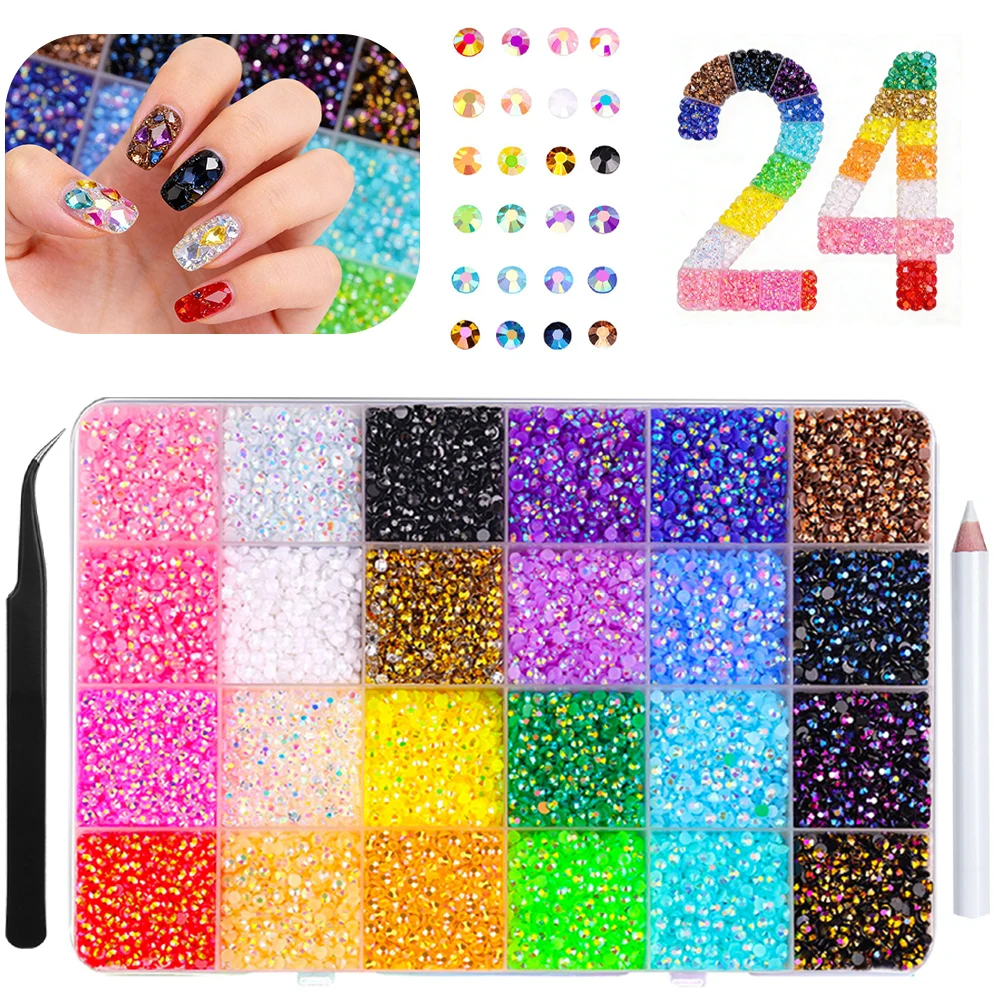 12000 Piezas de Diamantes de Imitación de Resina Multicolor de 3mm con Reverso Plano para Manualidades, Decoración de Libros, Ropa, Zapatos, Telas y Arte de Uñas