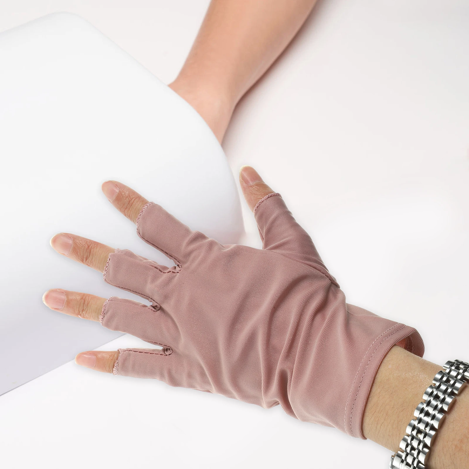 

1Pair Nail Anti-Uv Gloves Manicure Protective Breathable Cotton Gloves Elastic Gel Nail Heat Shield for Manicure Use