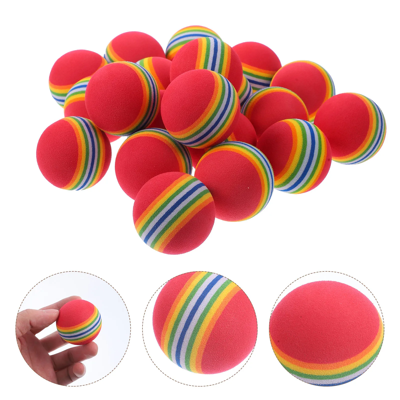 

20pcs Golf Training Balls Eva Soft Durable Rainbow Practice Balls Indoor Outdoor Approach Shot Lightweight Stretchy Safe For