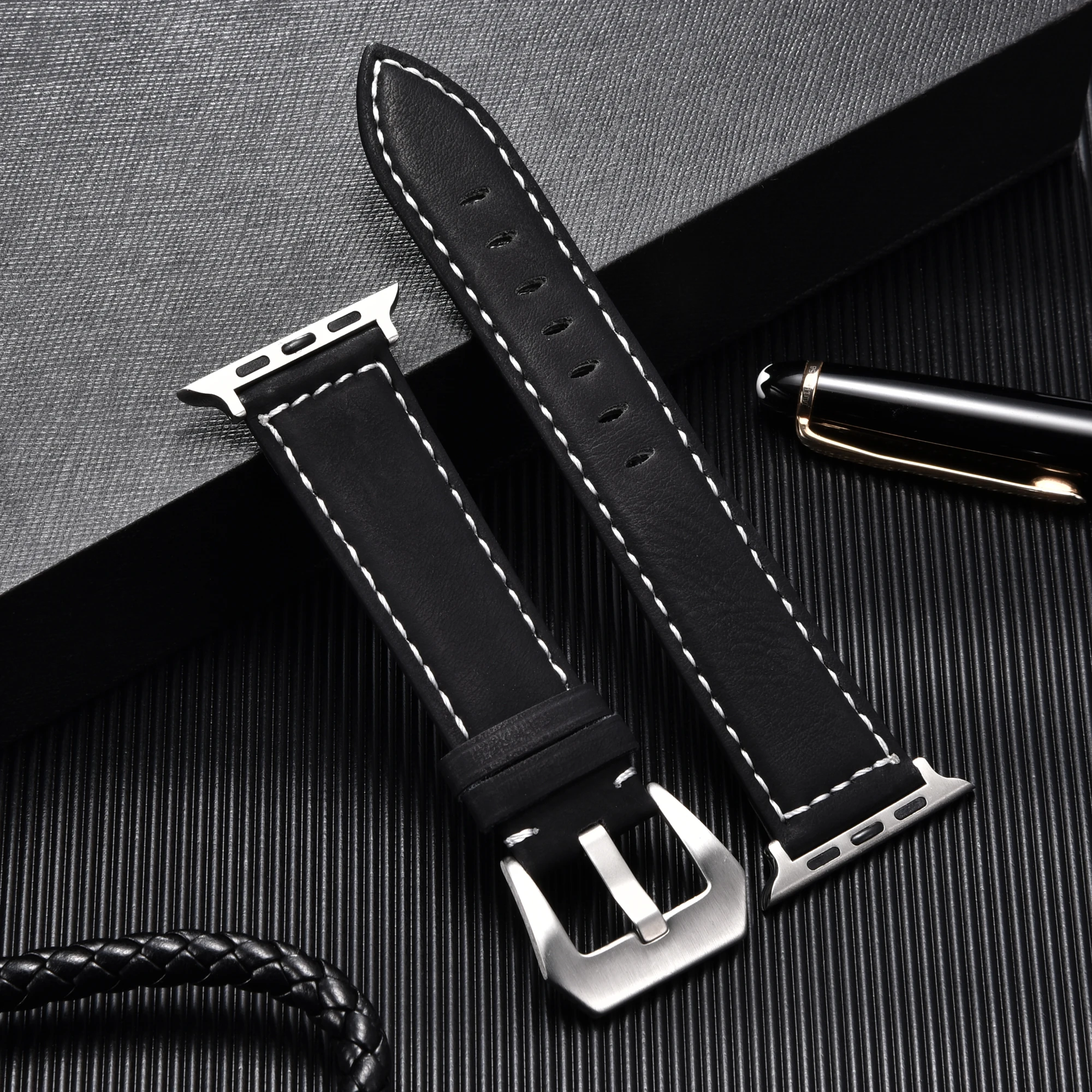 Lederarmband im Retro-Stil für Apple Watch Ultra 8 7 SE 6, 5, 4, 3, 2, 1, Herren-Uhrenarmbänder 49/45/44/42 mm, 41/40/38 mm für iwatch