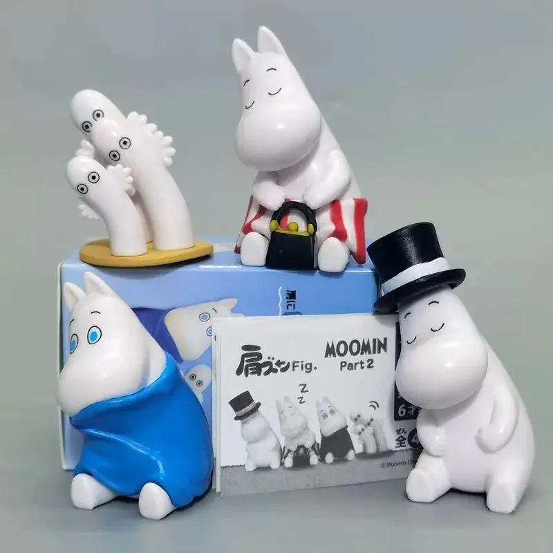 TOMY original 4 pieces Gacha Moomin Part 2 anime character toy collection model Christmas birthday gift boy girl gift