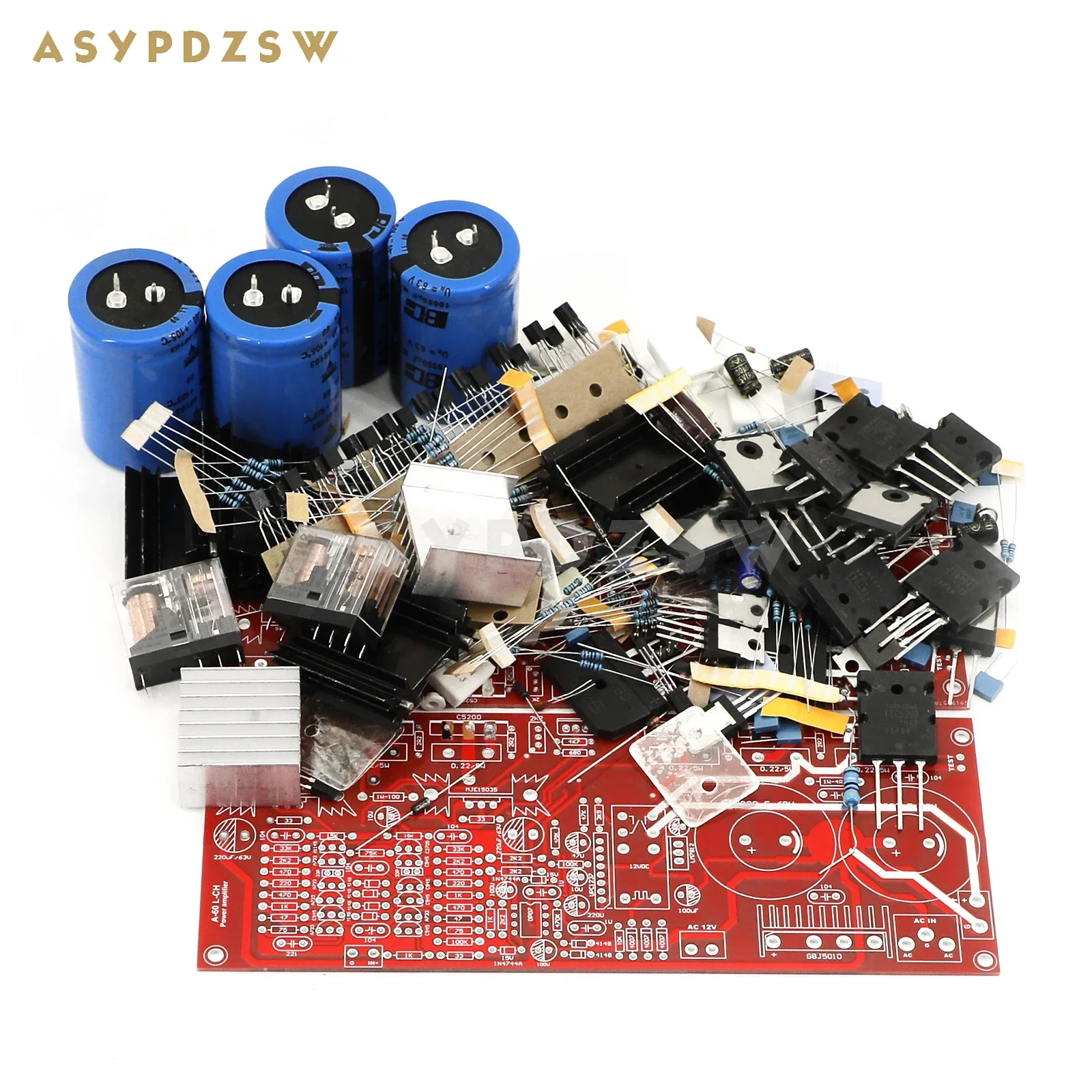 Base de amplificador de potência estéreo A-60 TTA1943/TTC5200 no circuito accuphase A60 Placa finalizada 200W + 200W