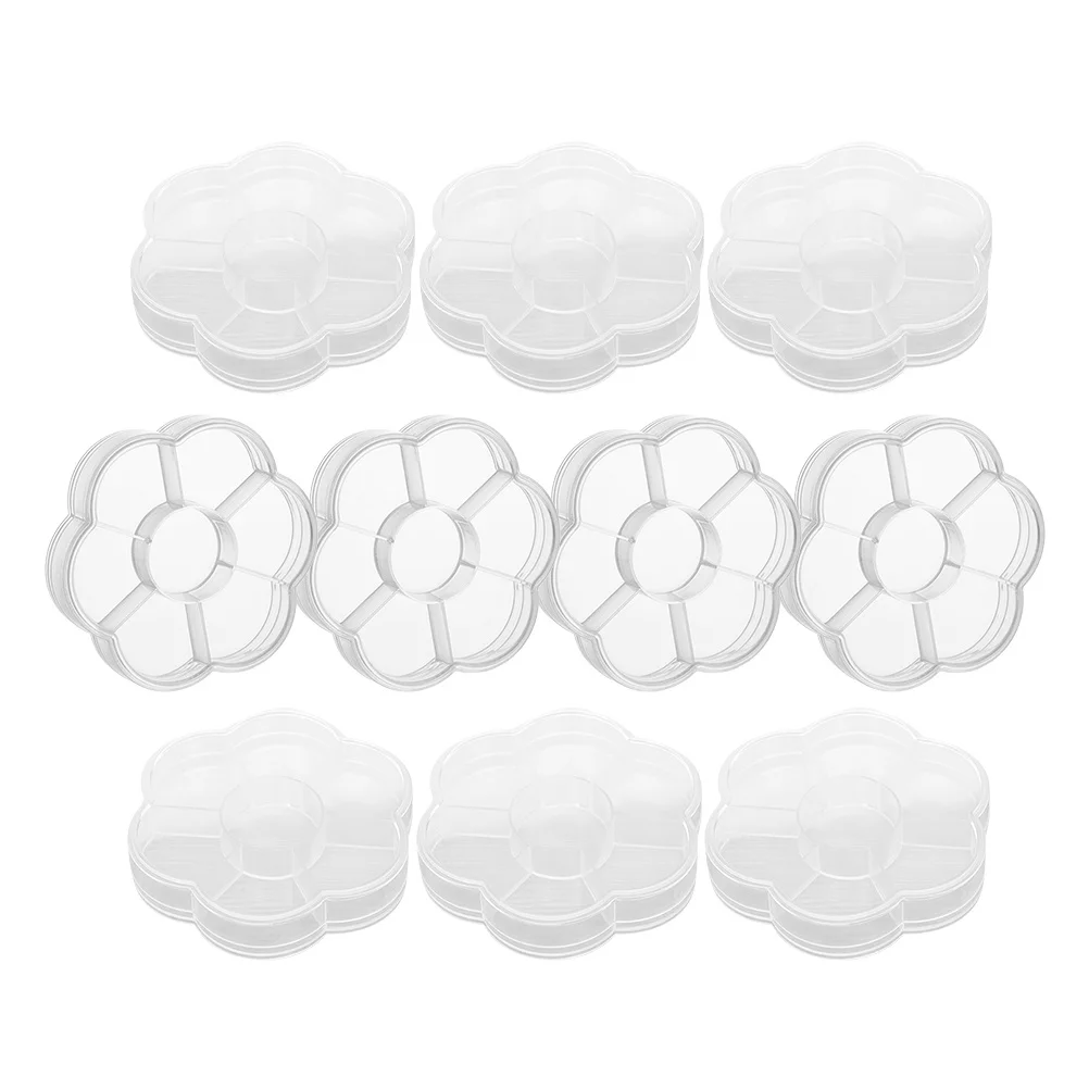 10 pçs caixa de armazenamento de jóias claro brinco organizador portátil leve grânulo titular para anéis pulseiras grampos de cabelo exibição desktop