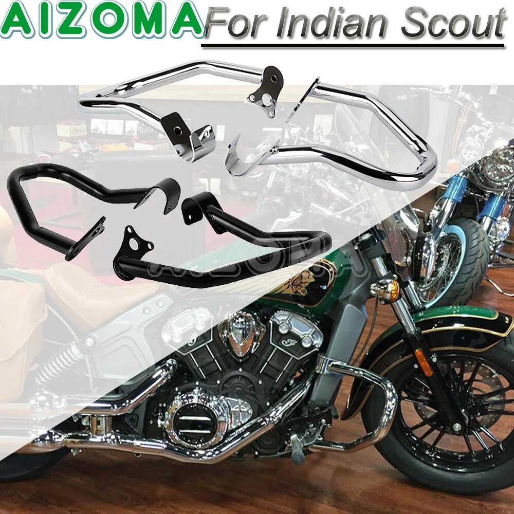 

Motorcycle Front Highway Engine Bars Chrome/black For Indian Scout Bobber Twenty Sixty ABS 100th Anniversary 2015-21 2881756-156