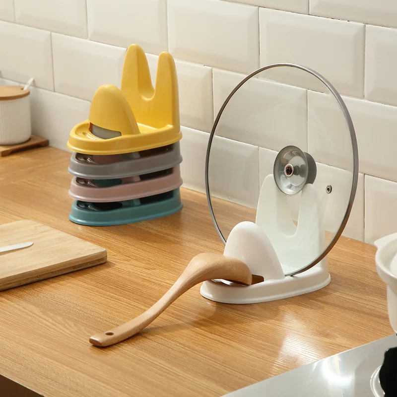Kitchen Storage Rack Multifunctional Plastic Water Receiving Plate Pot Lid Rack Soup Spoon Rack Simple Storage Rack Desktop