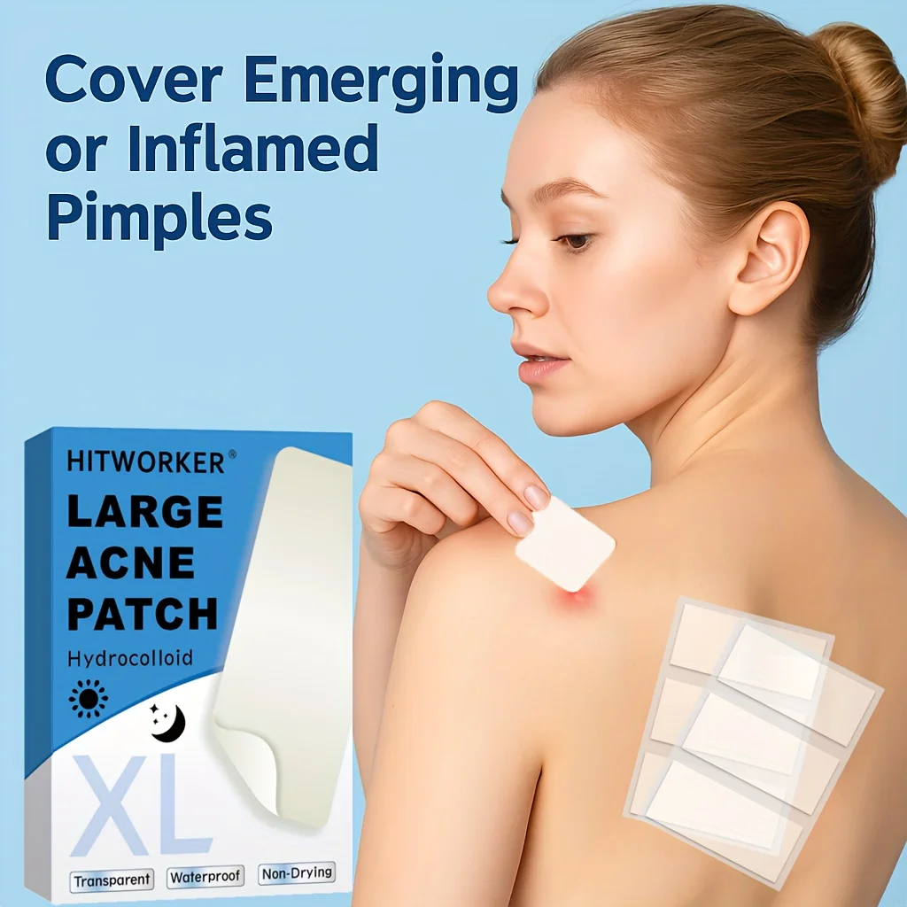 HITWORKER XL Acne Patches (30 Pieces) | Day and Night Repair, Absorbs Secretions, Gentle and Non-Irritating | Invisible Waterpro