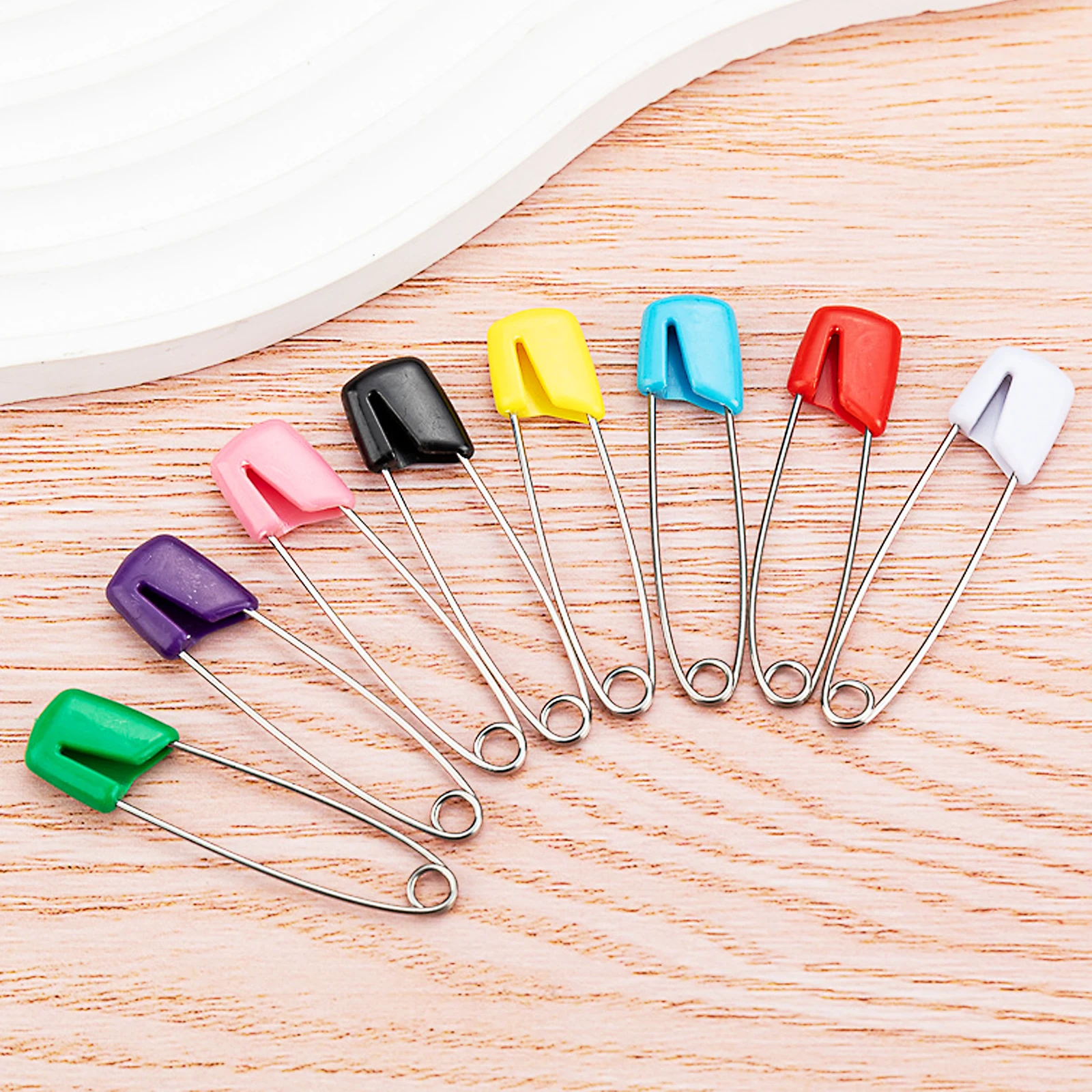 20/50pcs Plastic Safety Pins, 54mm Multicolor Stainless Steel Safety Pin For Baby Cloth Diaper Nappy Red, Yellow, Pink, Blue, Gr