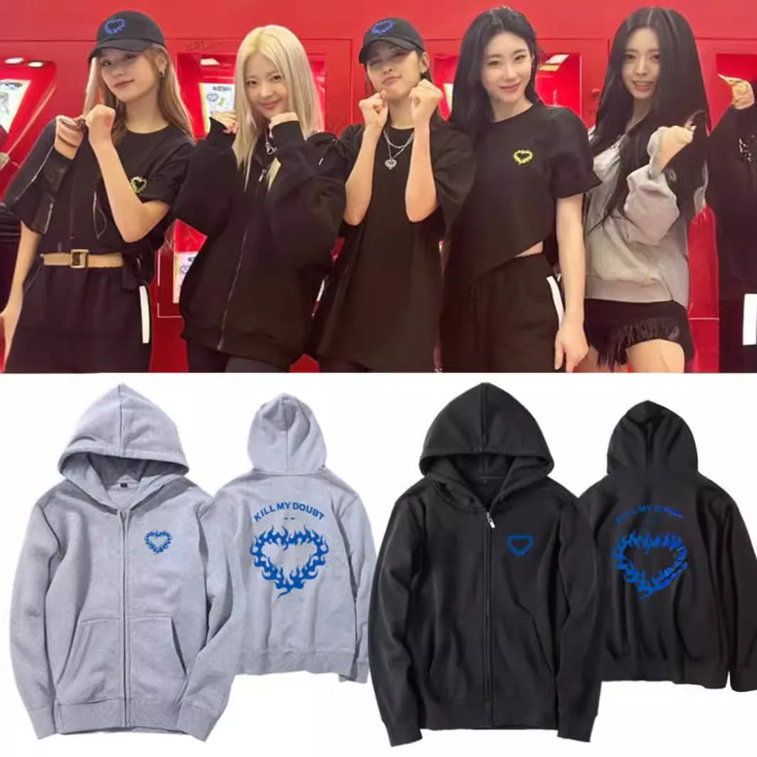 

KPOP ITZY Casual Hoodie Sweater Kill My Doubt Concert Sweatshirt Overcoat YUNA YEJI LIA RYUJIN Couple Clothes