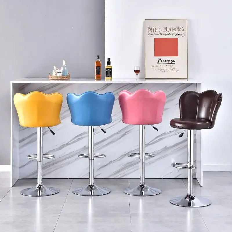 

Bar Counter Rotates and Lifts Backrest Front Desk Chair Home High Stool Round Stools Beauty Nail Art Chair Living Room Furniture