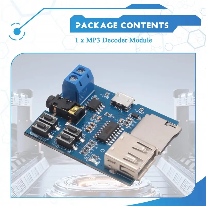 Picture 3: Y43A-Mp3 Lossless Decoders Decoding Power Amplifier Mp3 Player Audio Module Mp3 Decoder Board Support TF Card USB