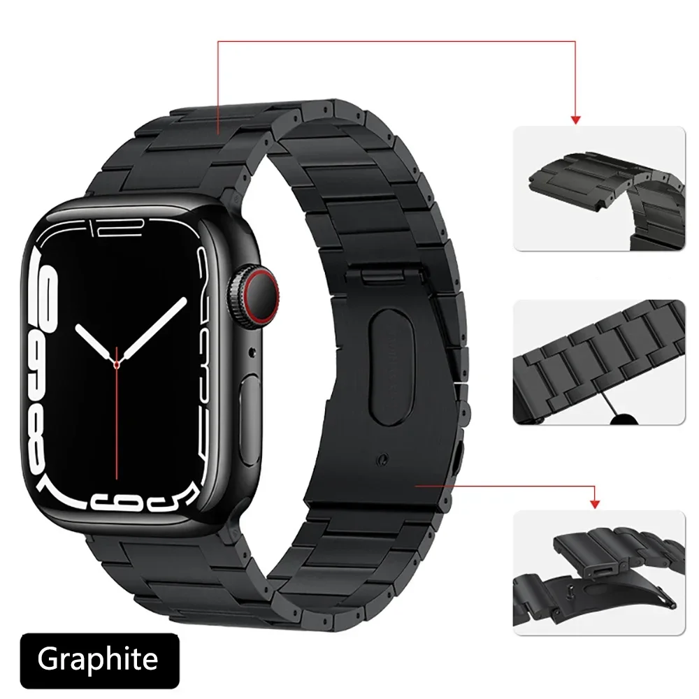 Titanium metalen band voor Apple Watch Ultra 2 49 mm 10 9 8 7 Lichtgewicht mode-polsband iWatch 6 5 4 SE 45 mm 41 mm 42/40/44/46 mm