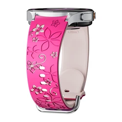 Engraved Silicone Strap for Samsung Galaxy Watch 7 FE/6 4 Classic/5 Pro 45 No Gaps Sport Bracelet Galaxy Watch 7 Band 44mm 40mm