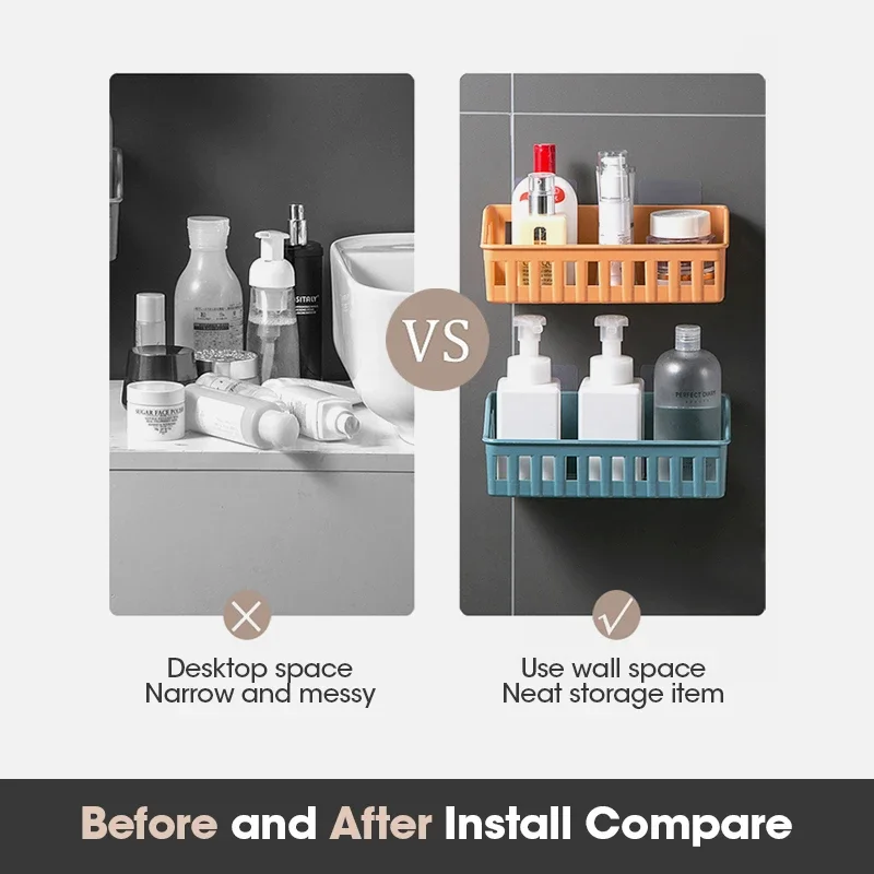 

Punch Free Bathroom Shelves Wall Mounted Storage Rack For Toilet Drain Storage Shelf Home Organizer Bathroom Accessories