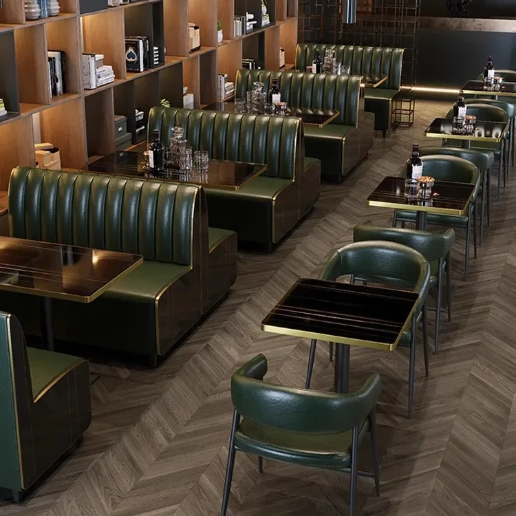 Commercial furniture Retro bar booth sofa tavern sofa casual dining cafe Western restaurant table and chair combination