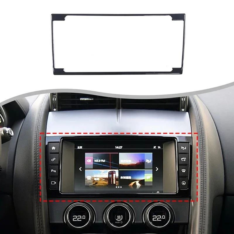 

For Jaguar F-TYPE 2013-2018 PVC Black Car Navigation Panel Frame Sticker Car Interior Accessories