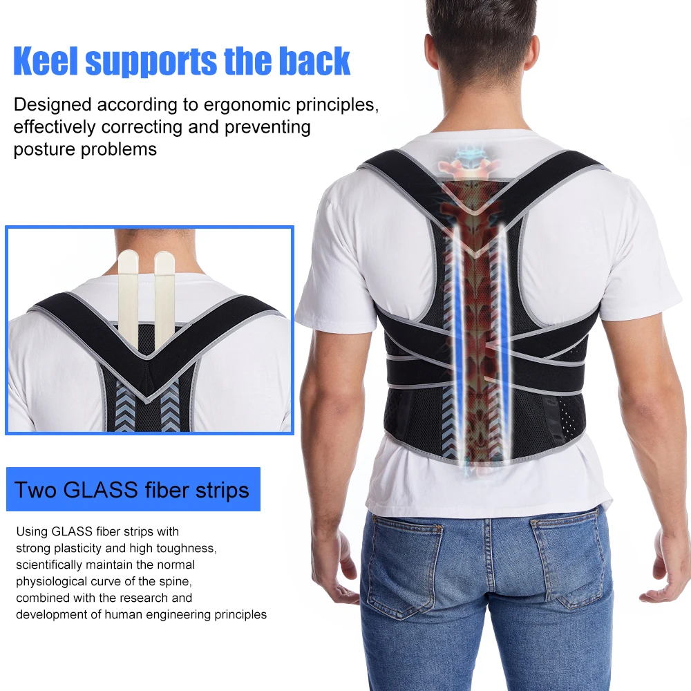 Back Corrector Corset Magnetic Posture Corrector Straight Shoulder Brace Lumbar Support Pain Relief For Children Adult Women Men