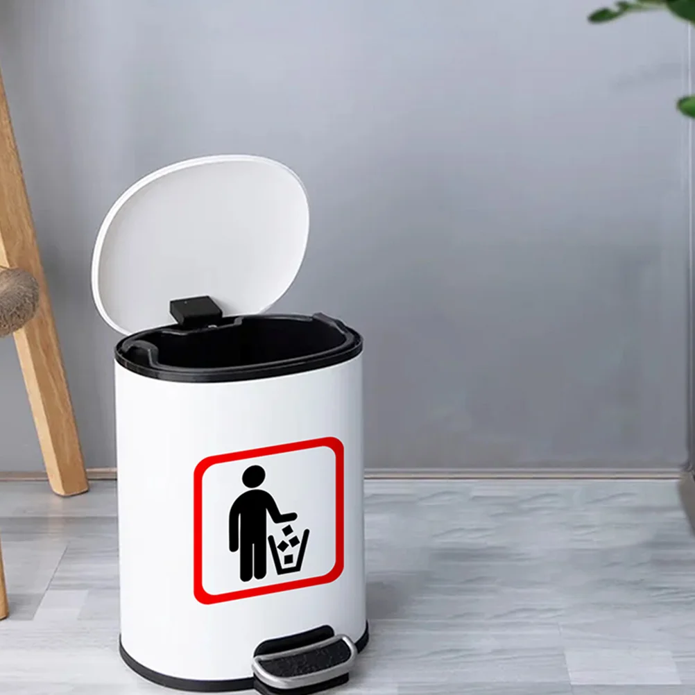 

3Pcs Trash Bin Stickers Self Adhesive PVC Material Decorative Wall Decals for Living Room Bedroom Easy to Paste Peel No Residue