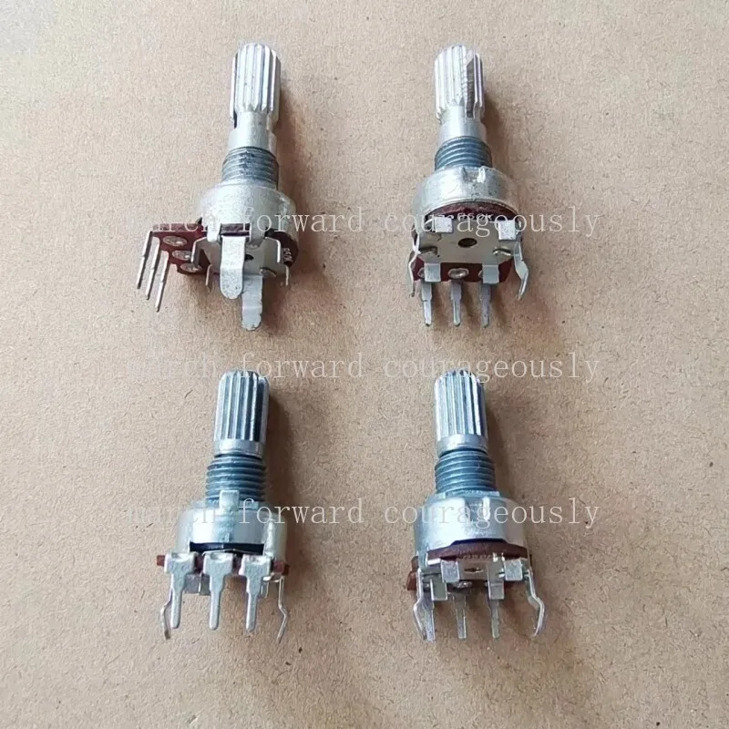 10pcs 121-type single-link 3-pin potentiometer B50K B503 - Power amplifier volume potentiometer - Handle length 15/20 MM
