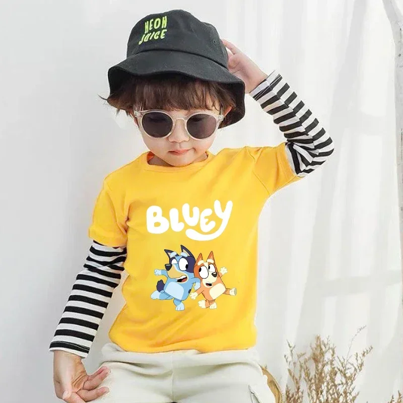 

Bluey Kids Sweatshirt Stripe Clothing Boy Girl Long Sleeve Bingo Chilli Cute Dog Anime Pullover Autumn Spring Tops Childern Gift