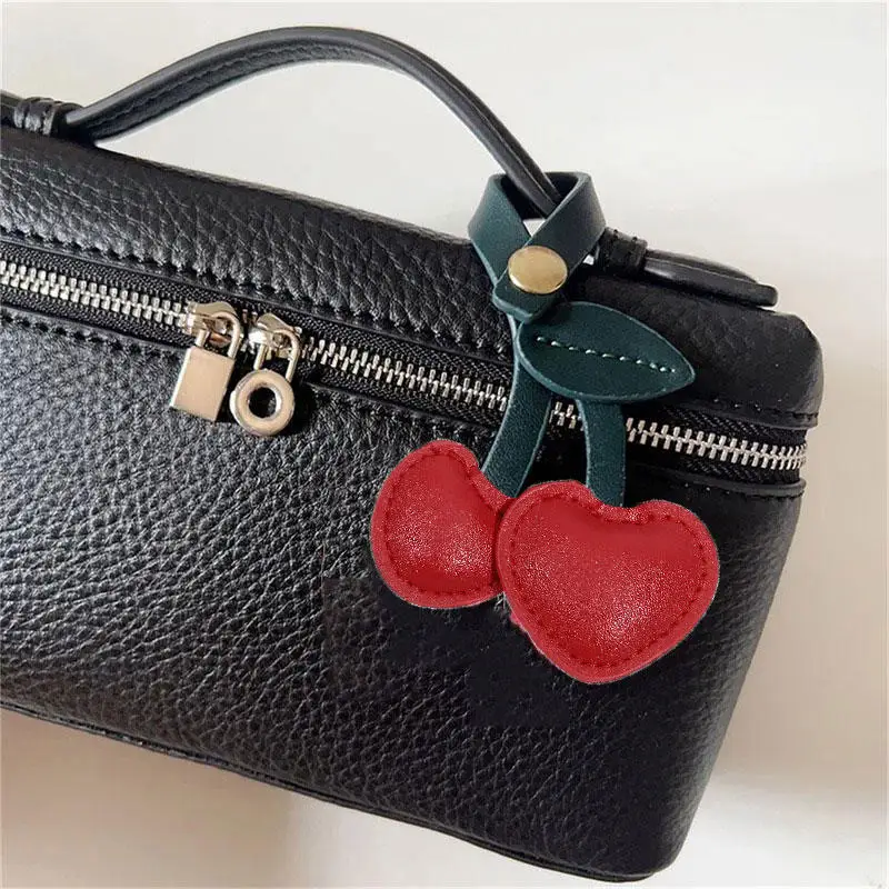 

Creative Small Cherry pendant for bag Pastoral Style Leather Fruit Key Chain Pendant Bag Pendant Car Key Chain Accessories