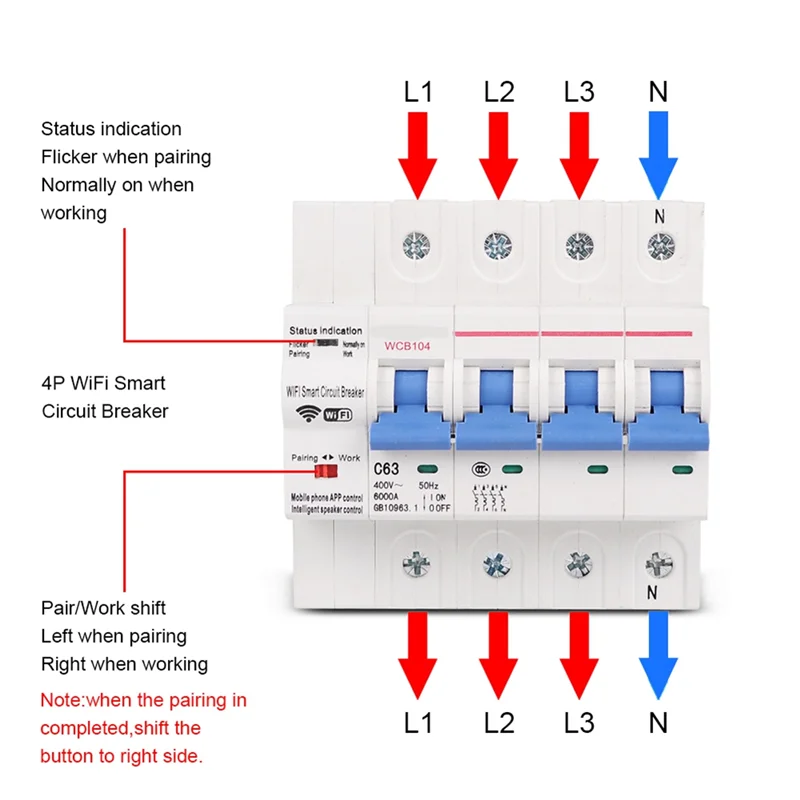 Imagem -03 - Tuya Disjuntor Inteligente Wifi Controle Remoto Industrial Mcb Timing Amazon Alexa Echo 4p 380v 63a