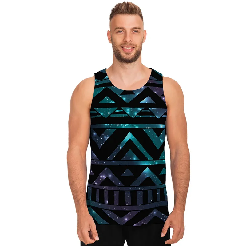 Vintage 3D Print Ethnic Aztec Trippy Styles Tank Top Men Kid Cool Streetwear Short Sleeveless Fashion Gym Workout Tank Tops Vest