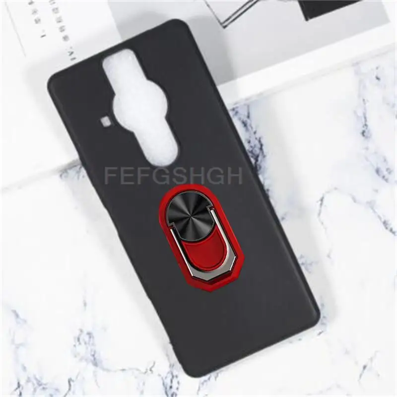 For Sony Xperia Pro I Pro-I 1 Case Back Finger Ring Soft TPU Silicone Case For Sony Xperia Pro-I Soft Case XQ-BE62 XQ-BE42 Cover