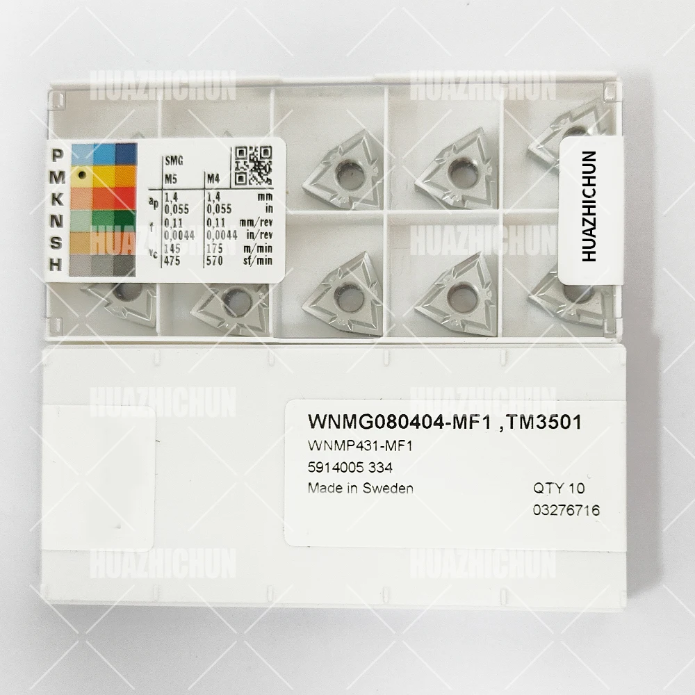 

HUAZHICHUN WNMG080404-MF1 TM350 General Turning Inserts