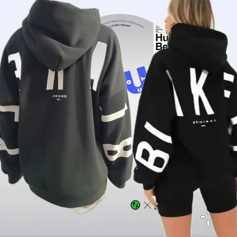 Y2K-Sudadera europea nueva con estampado de letras, jersey de gran tamaño, chaqueta, moda hip hop de calle alta para hombres y mujeres