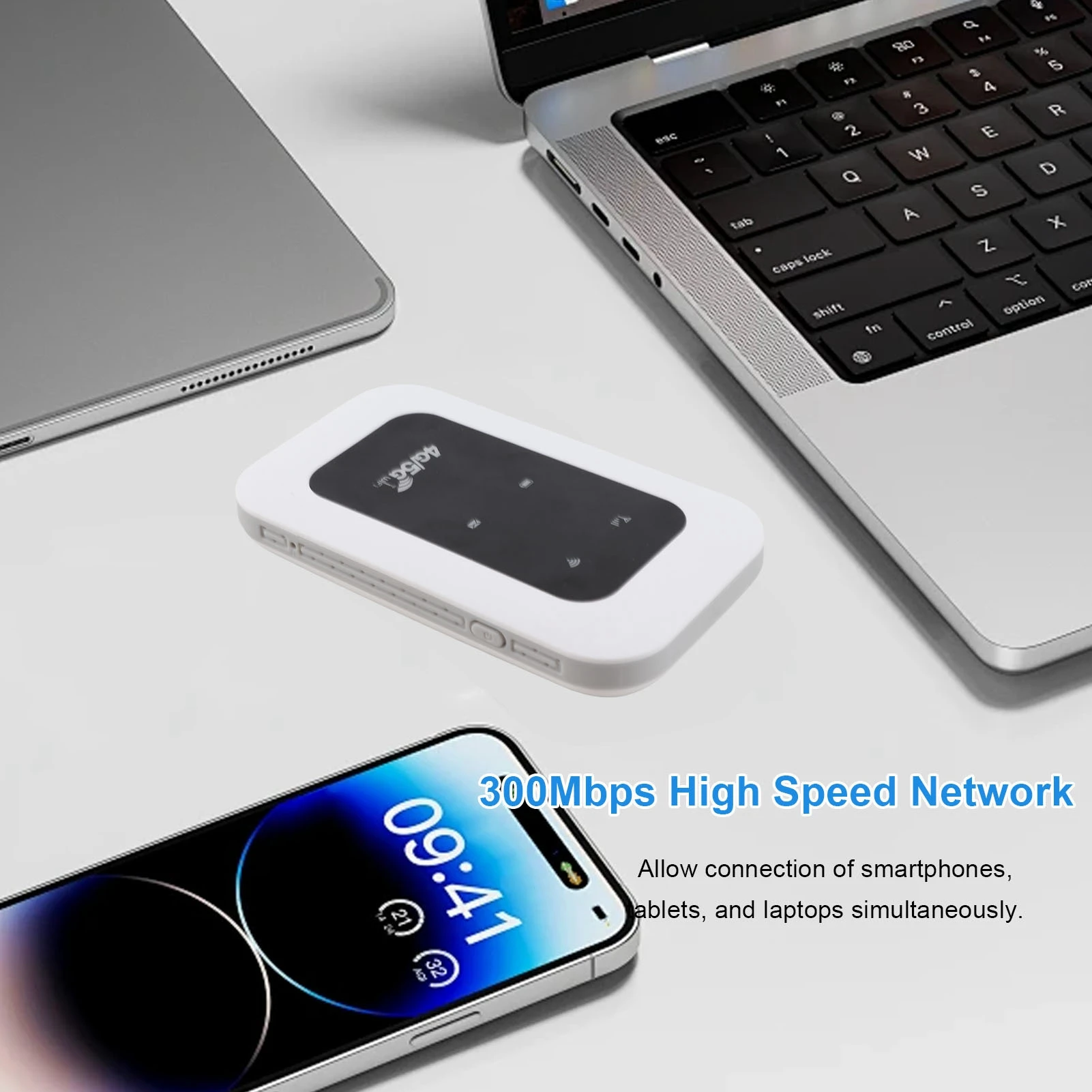 4G LTE WLAN-Router, tragbar, 300 Mbit/s, unterstützt 10 Geräte verbunden, einfacher Zugang, mobiler 4G LTE-Hotspot, Plug-and-Play für Wohnwagen
