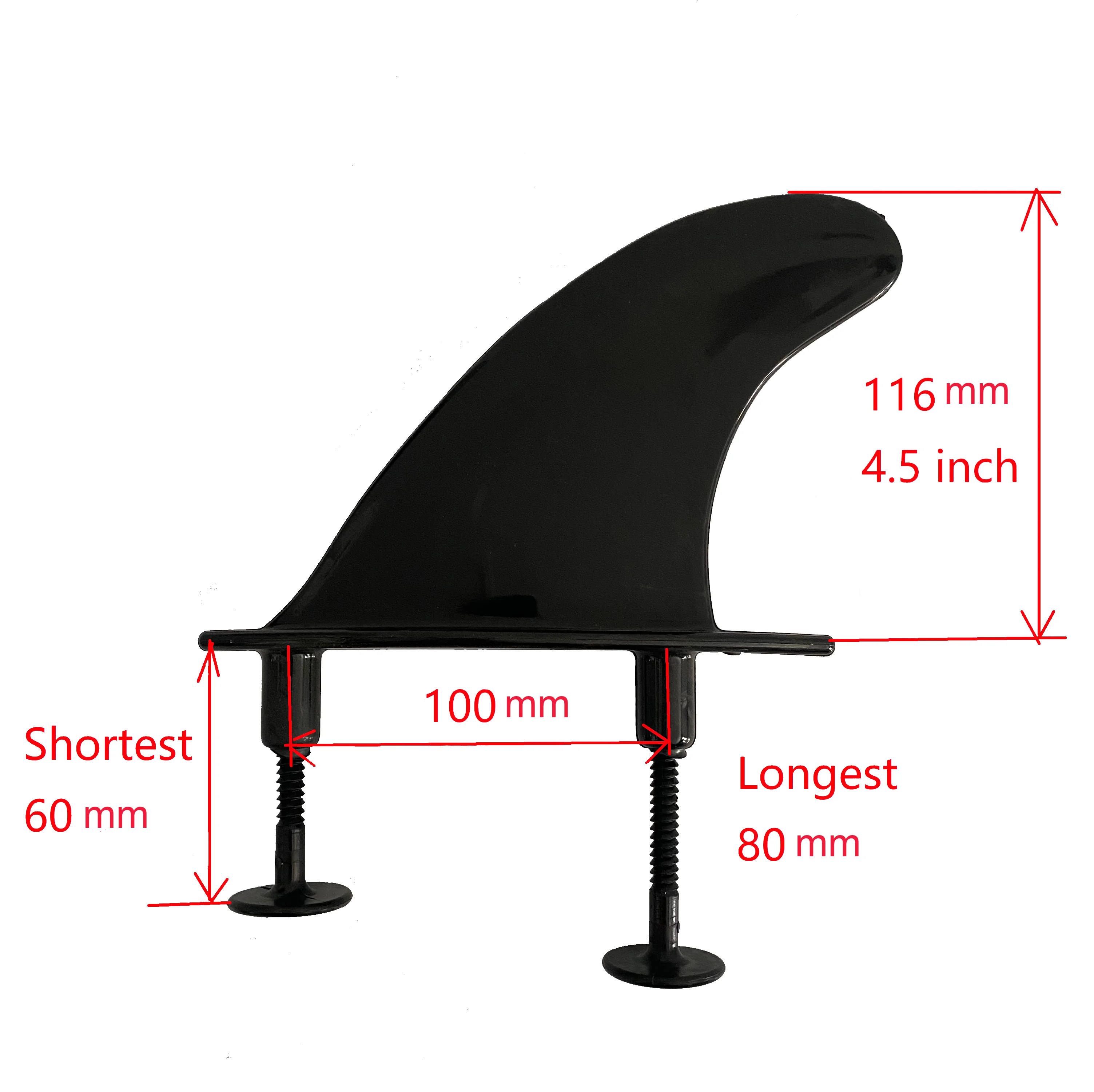 Soft Top Surf Fin com aletas de substituição e parafusos, Plastic Tail Fin para Soft Surfboard, Acessórios de Surf, 4.5 ", 6