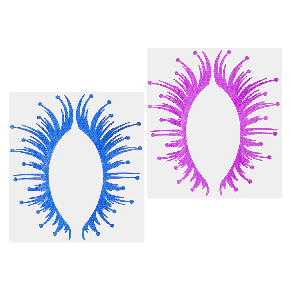 

2Pairs Car Eyelash Stickers Headlight Eyebrow Decals Waterproof Reflective Automotive Exterior Lamp Decoration Easy Apply